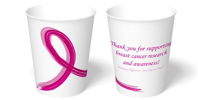 12 oz. Pink Ribbon Paper Hot Cup