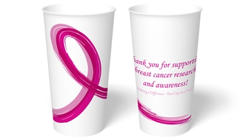 20 oz. Pink Ribbon Paper Hot Cup