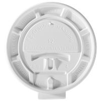 12 oz. Lock-Back/White Paper Vending Hot Cup Lid