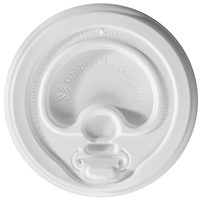 10/12/16/20/24 oz. Lock-Back Dome/White Paper Hot Cup Lid