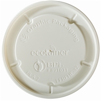 16/32 oz. ecotainerÂ® Hot/Flat/Navajo White Paper Food Container Lid